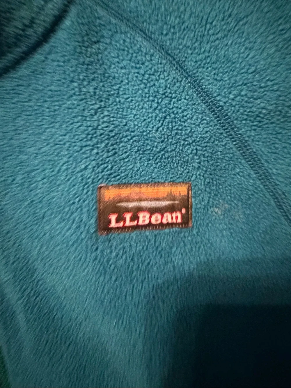 L.L. Bean Colorblock Quarter-Zip Fleece Pullover.